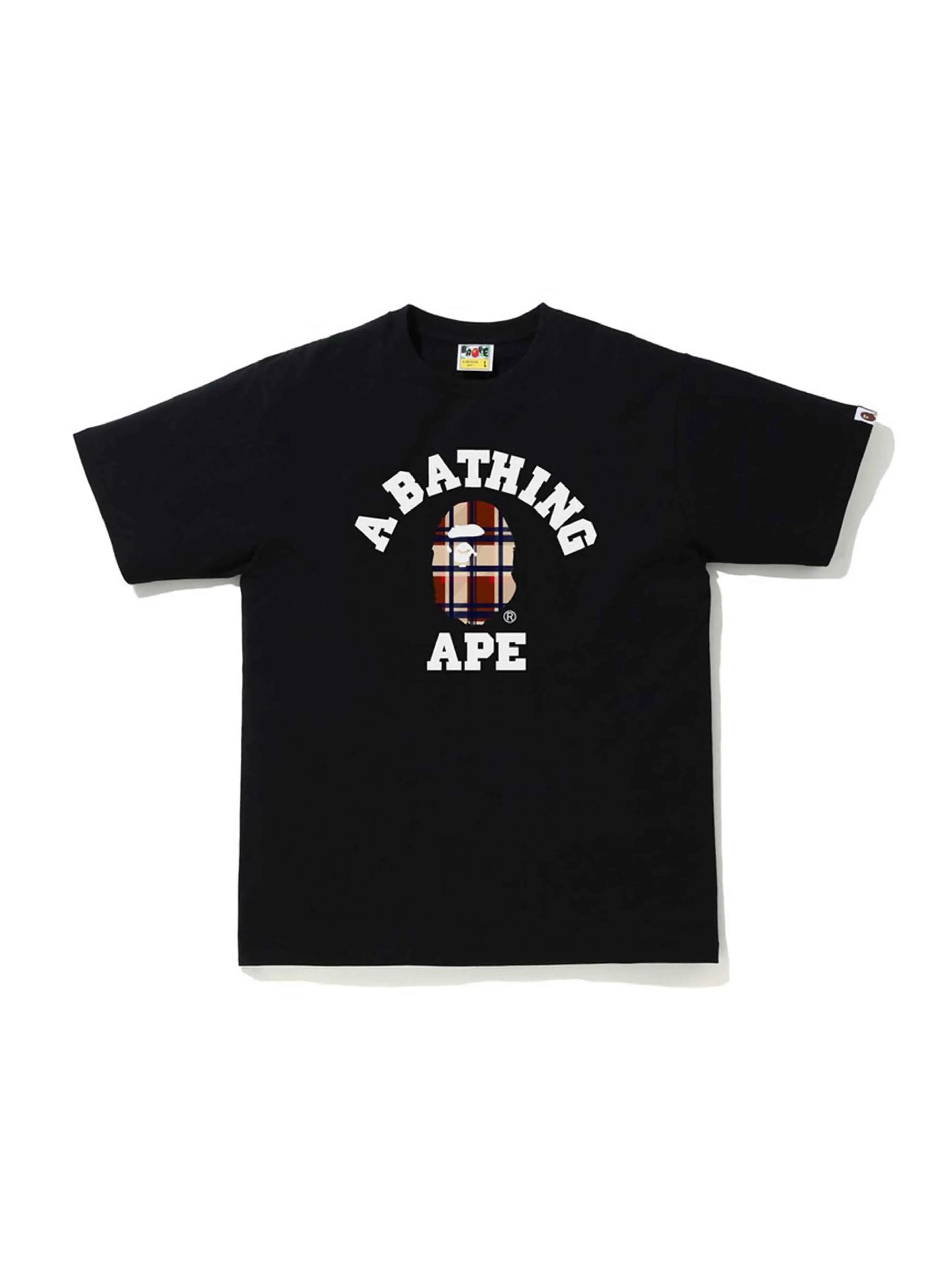 A Bathing Ape Check College Tee Black/Red