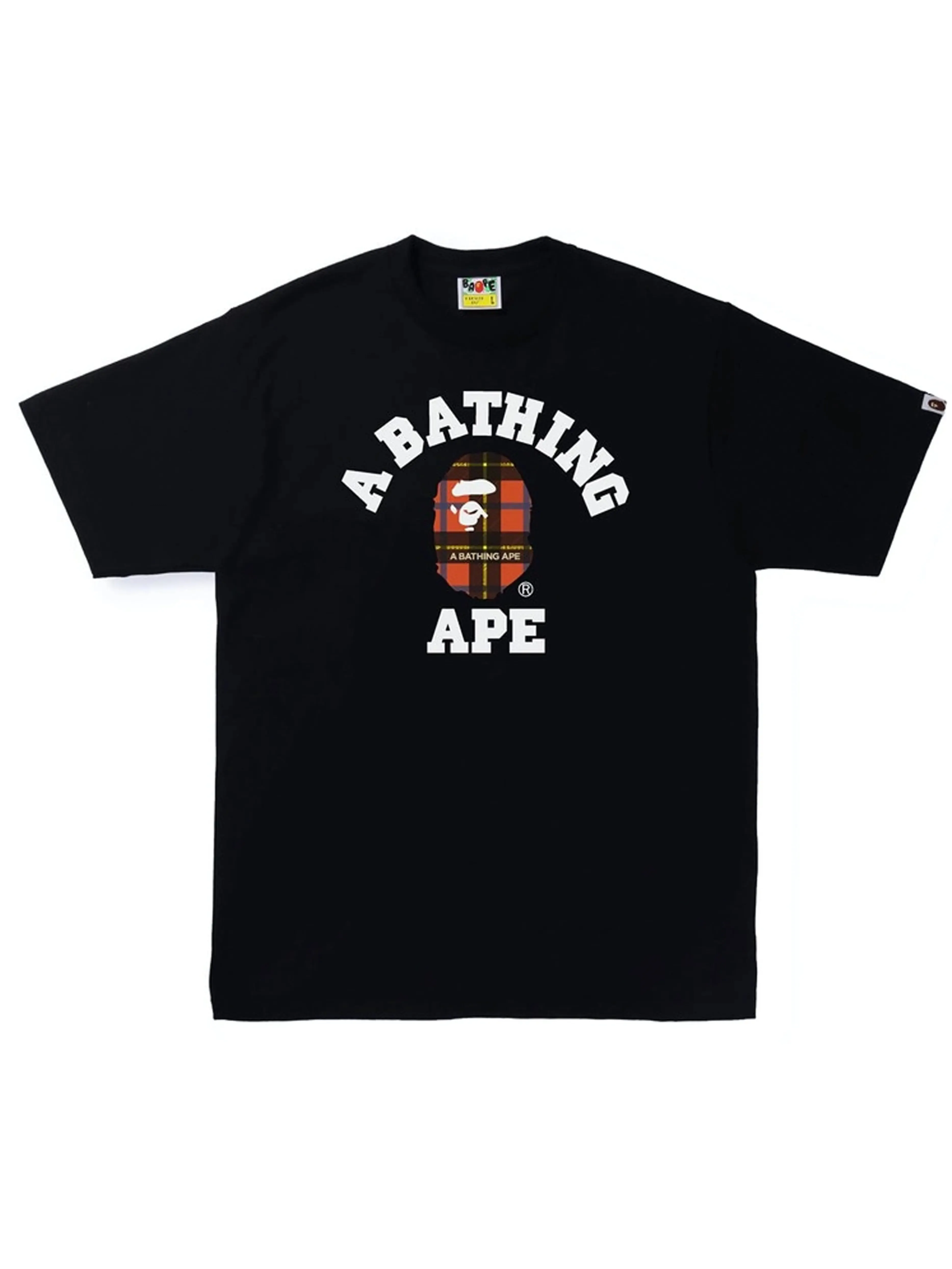 A Bathing Ape Logo Check College Tee Black/Red