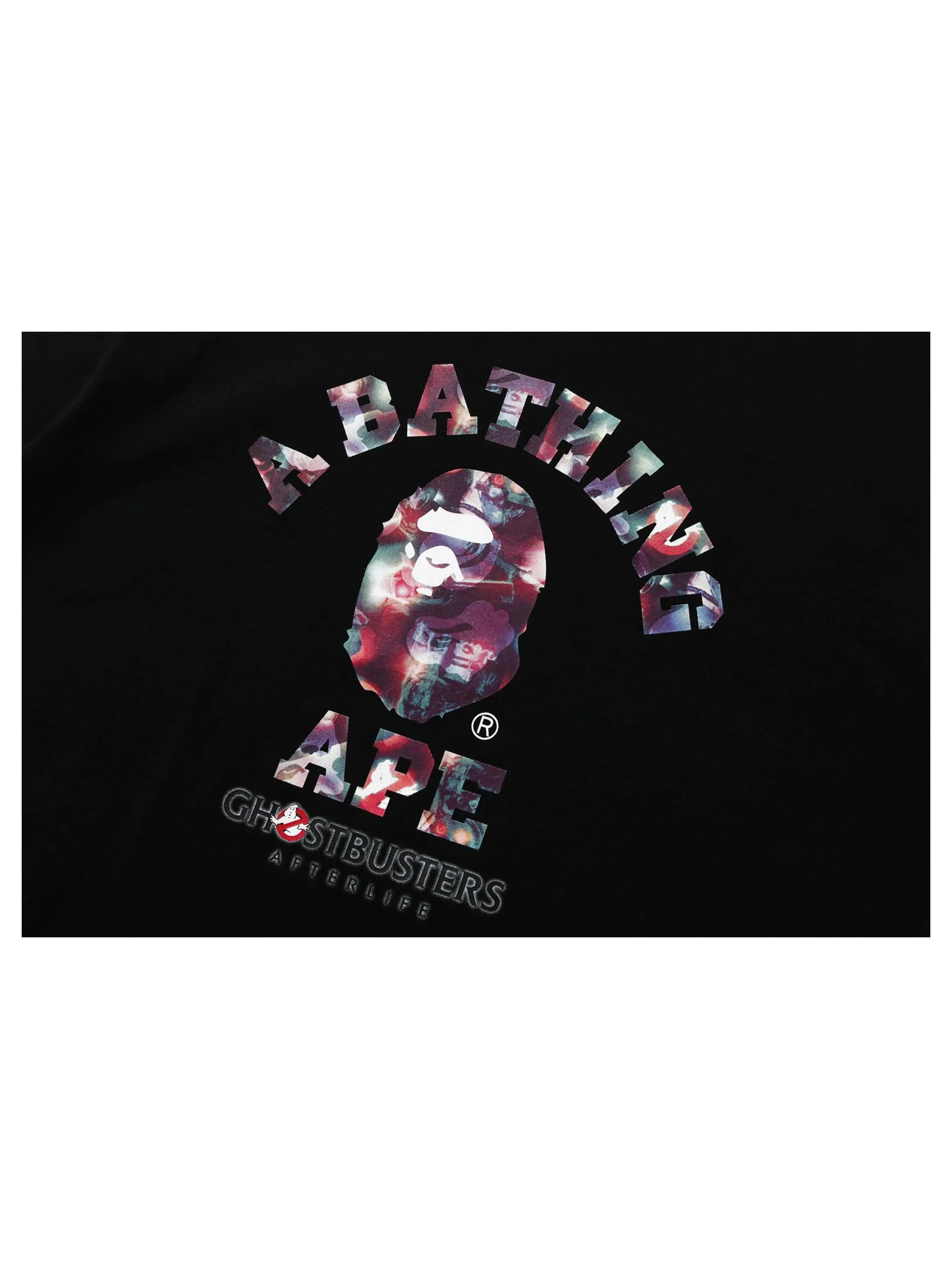 A Bathing Ape x Ghostbusters Camo College Tee Black/Multi