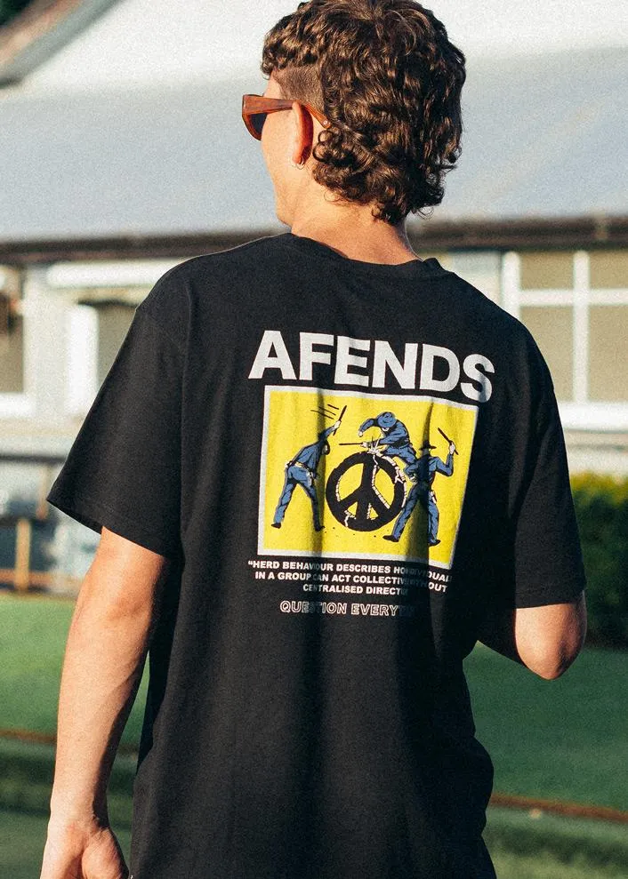 Afends Mens Cop Peace - Retro Fit Tee