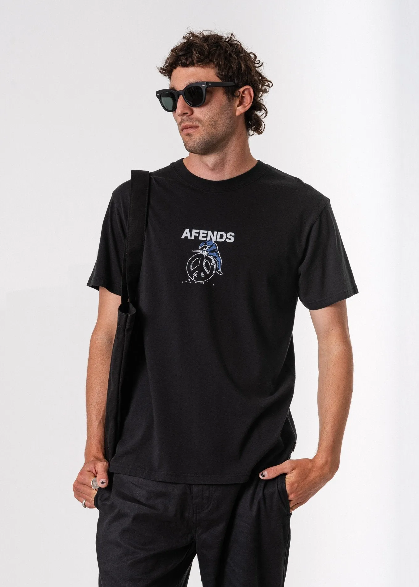 Afends Mens Cop Peace - Retro Fit Tee