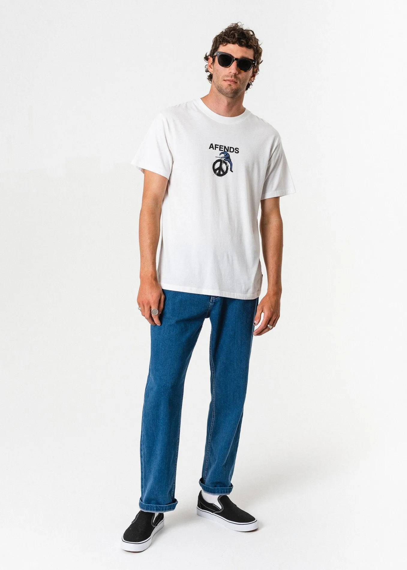 Afends Mens Cop Peace - Retro Fit Tee