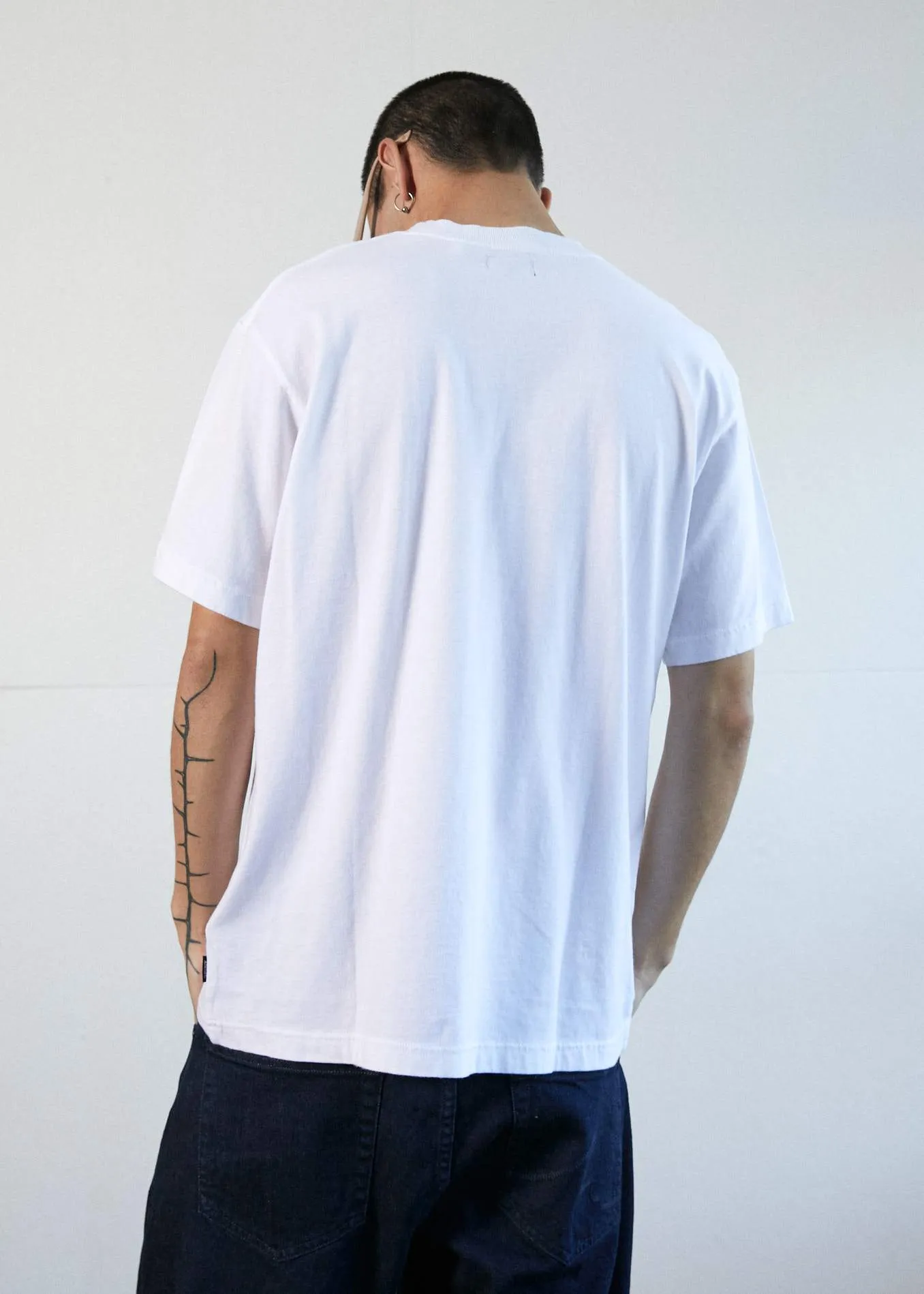 Afends Mens Trial By Fire - Retro Fit Tee - White