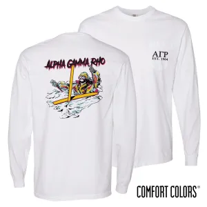 AGR Comfort Colors White Long Sleeve Ski-leton Tee