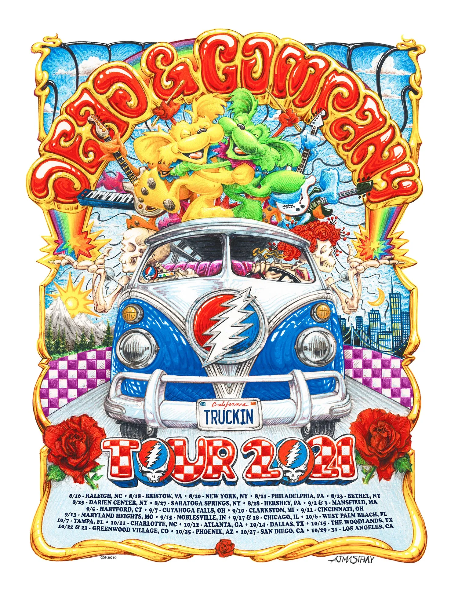 AJ Masthay "Dead & Co. Tour 2021" Blue Bus Edition