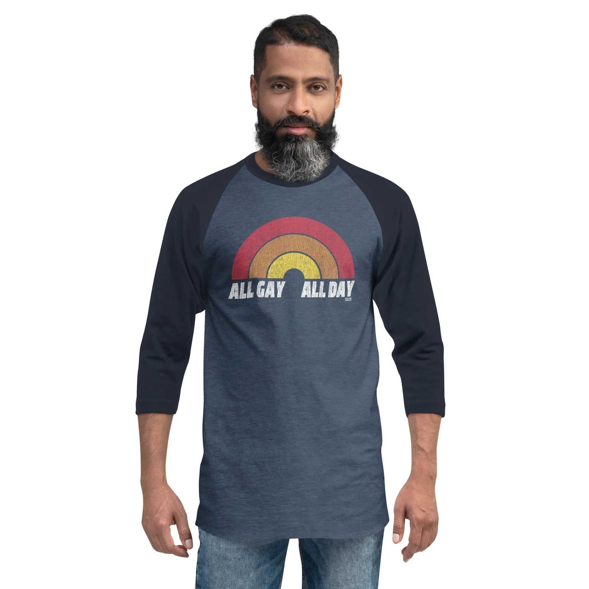 All Gay All Day 3/4 Sleeve Baseball Tee