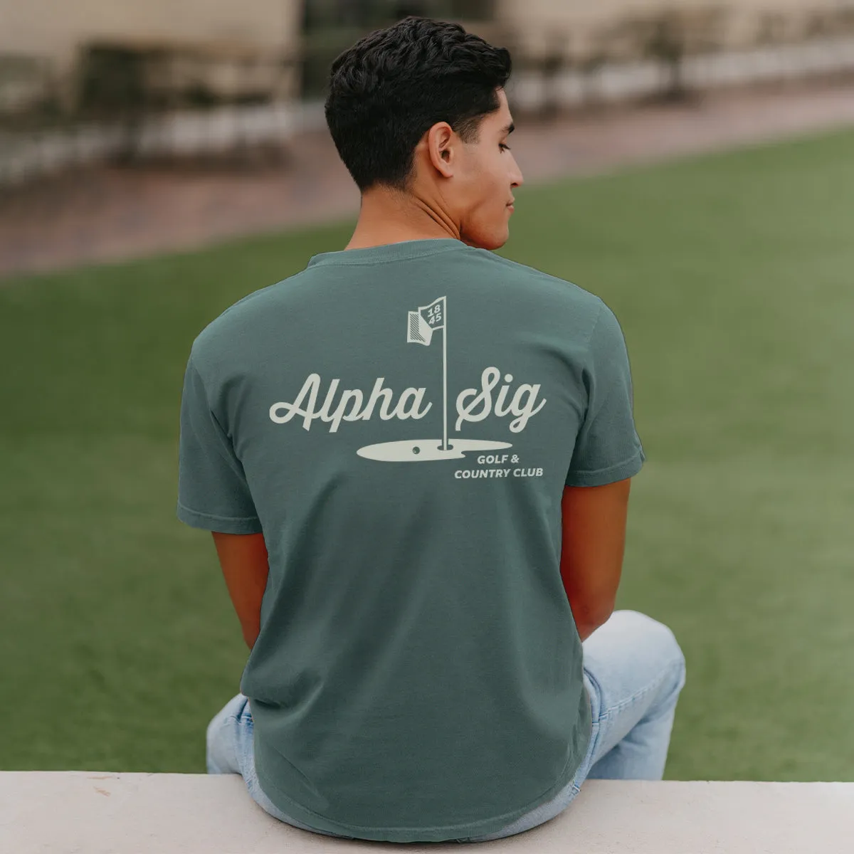 Alpha Sig Comfort Colors Par For The Course Short Sleeve Tee