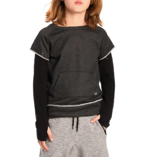 Appaman - Boys Free Style Sweatshirt in Heather Charcoal