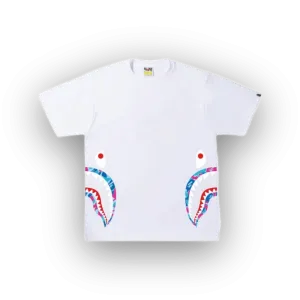 BAPE Marble Camo Side Shark Tee White