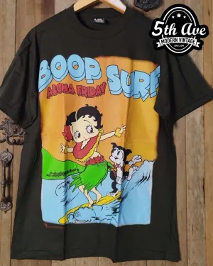 Betty Boop Boop Surf Aloha Friday - AOP all over print New Vintage Animation T shirt