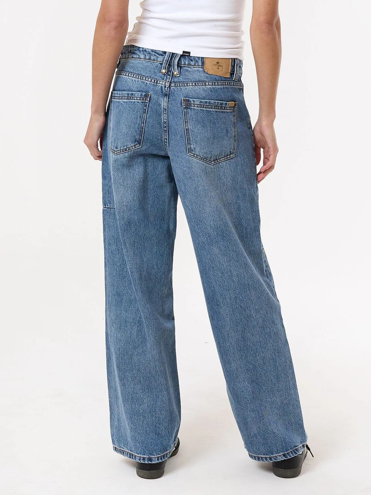 Billie Low Baggie Jean - Weathered Blue