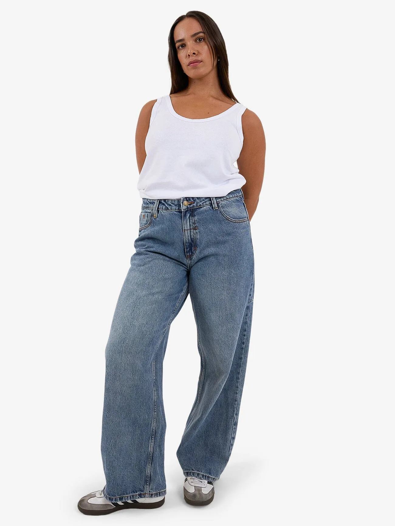 Billie Low Baggie Jean - Weathered Blue