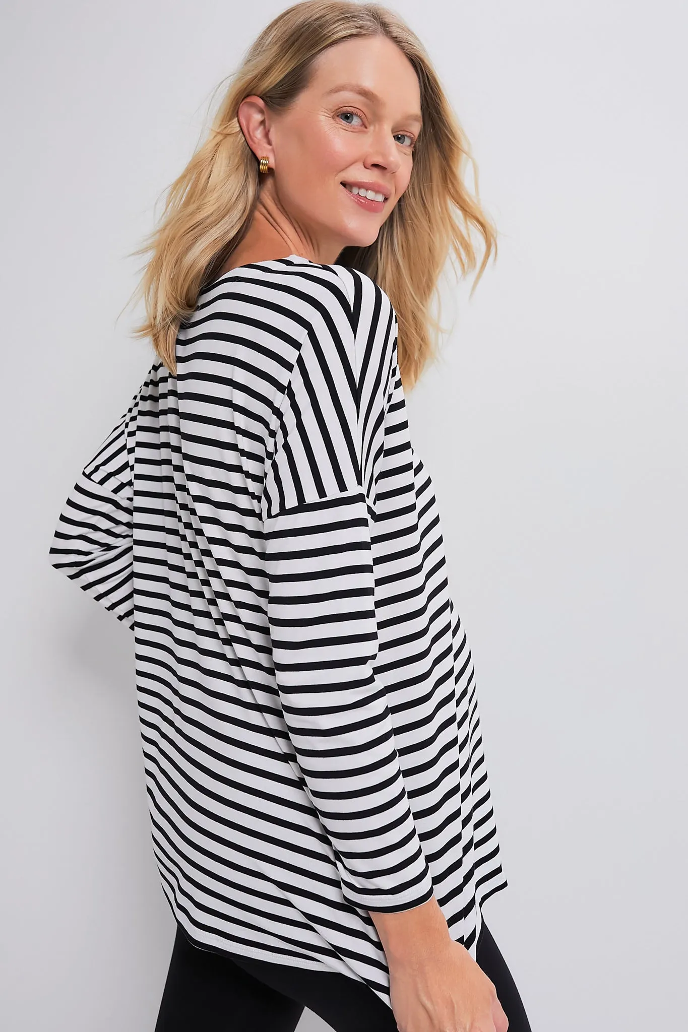 Black and White Stripe The Perfect Longsleeve Tee