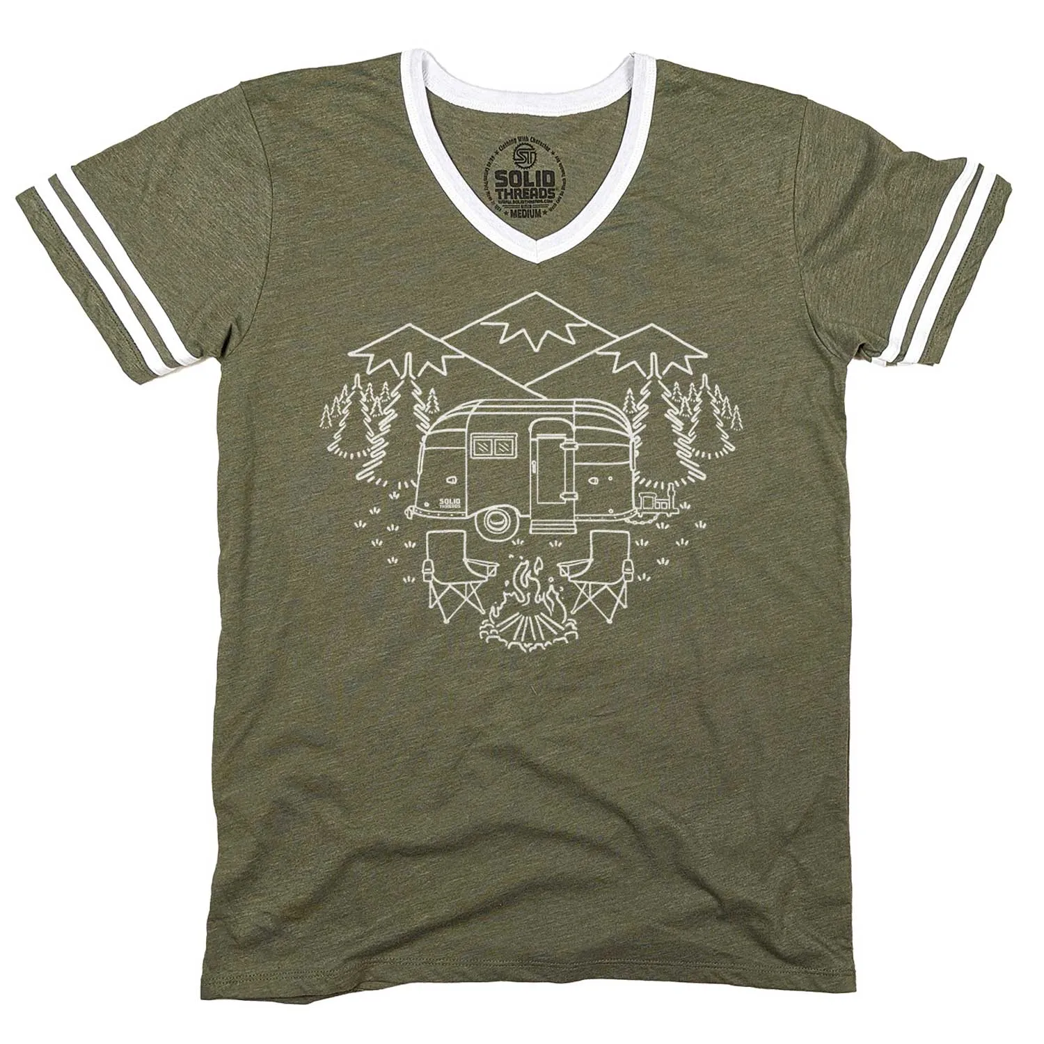 Camp Site Ringer V-Neck Tee