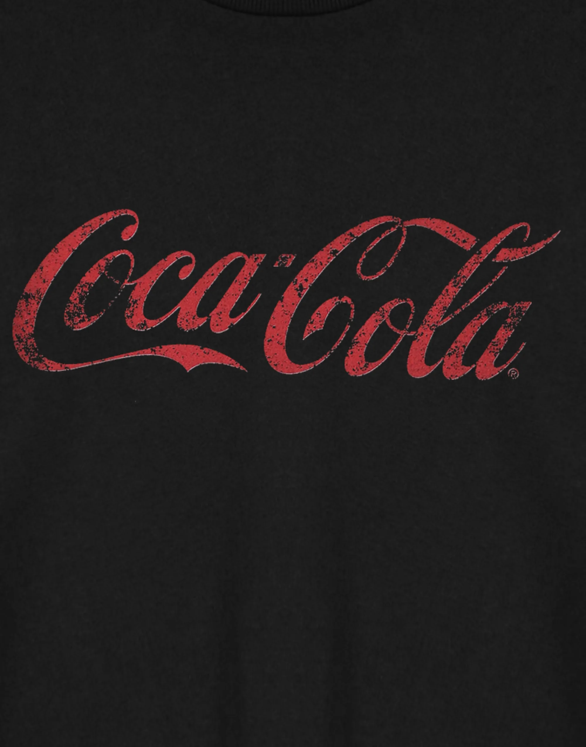 Coca-Cola Womens Black Cropped Short Sleeved T-Shirt