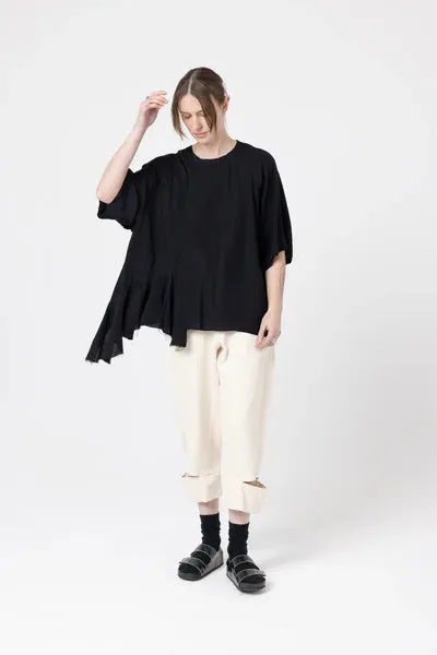 Company Of Strangers Optical Tee - Linen Rayon Slub - Black