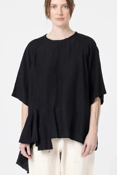 Company Of Strangers Optical Tee - Linen Rayon Slub - Black