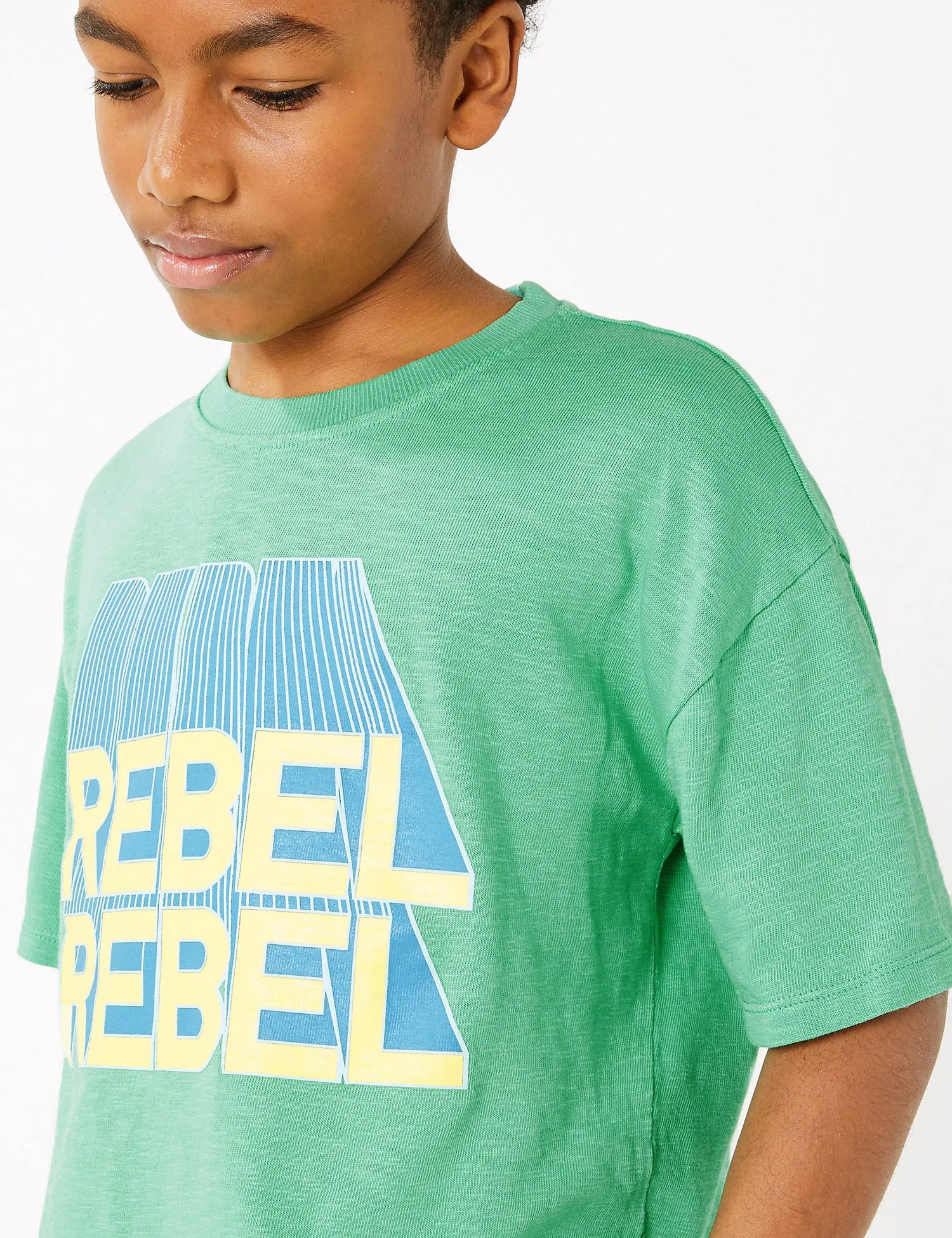 Cotton Rebel Rebel Slogan T-Shirt