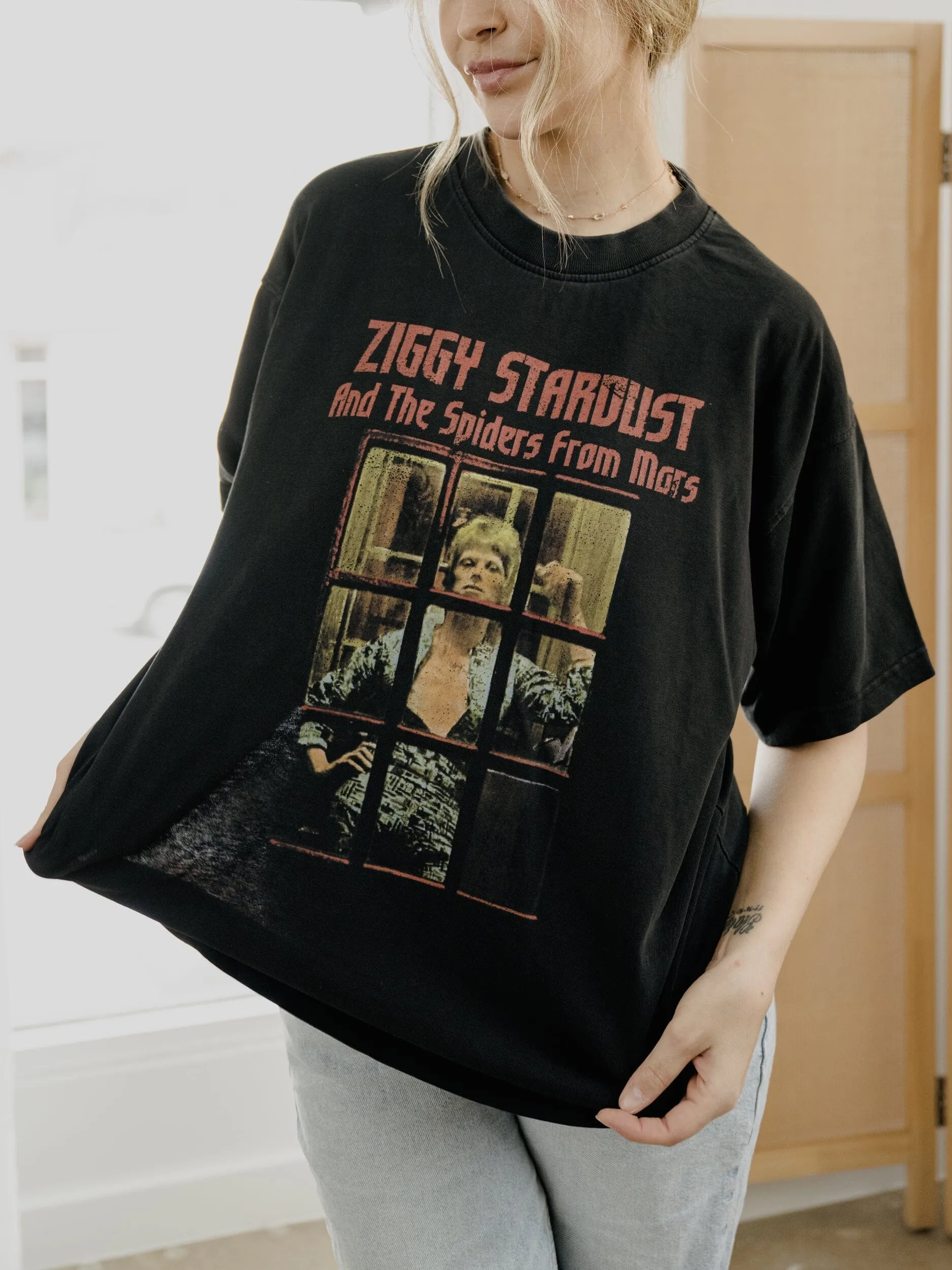 David Bowie Window Smoke One Size Oversized Tee