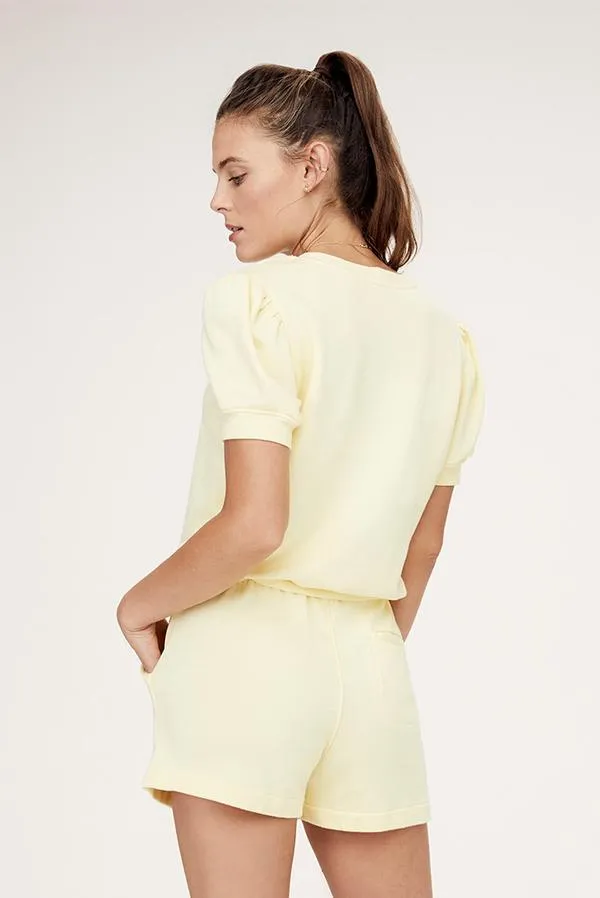 David Lerner - Jade S/S Puff Sleeve Top in Lemon