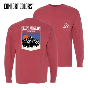 Delta Upsilon Comfort Colors Long Sleeve Retro Alpine Tee