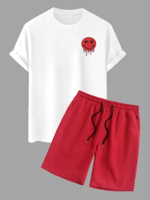 Drippy Smile Graphic Tee And Shorts Set