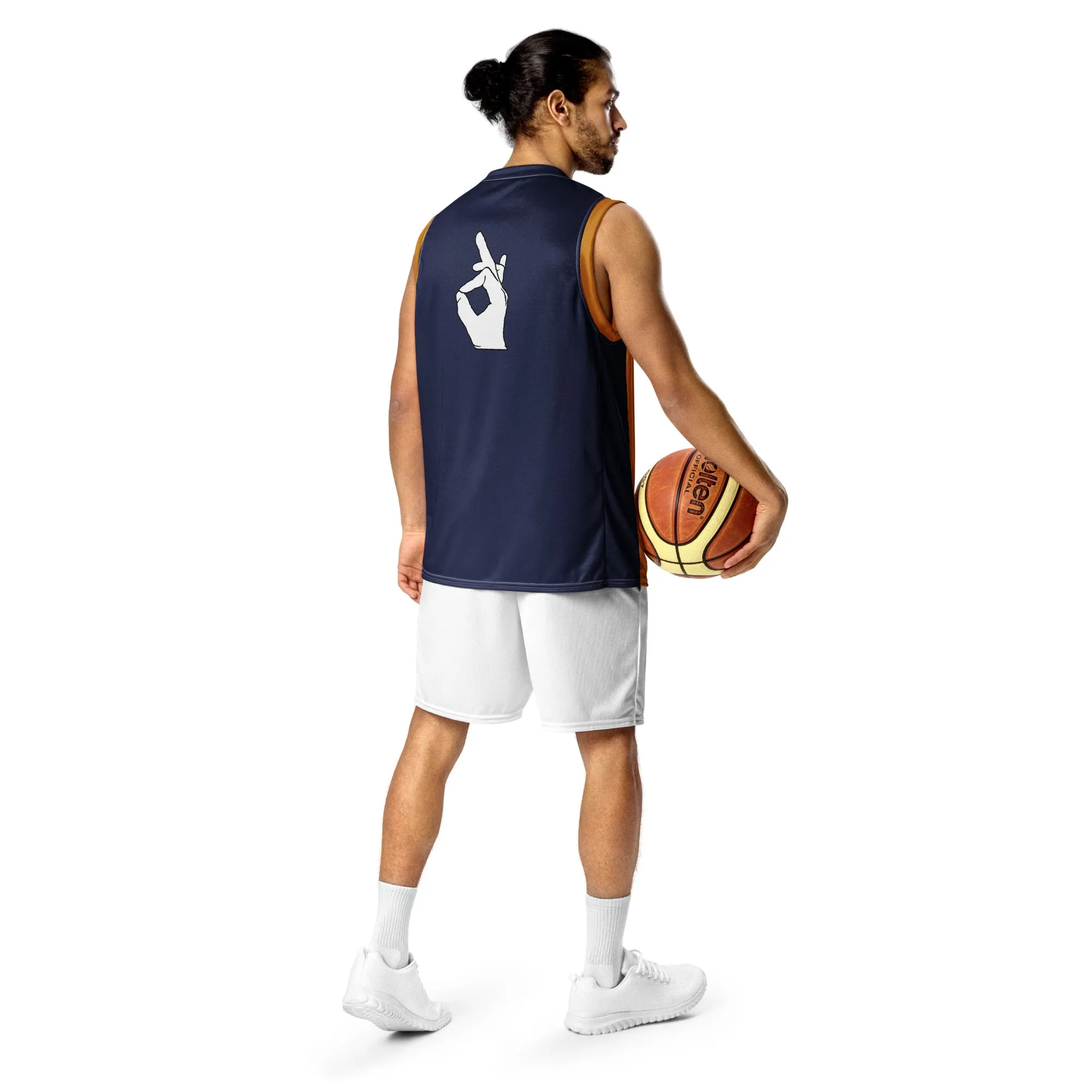 DTI Navy and Gold Recycled unisex basketball jersey