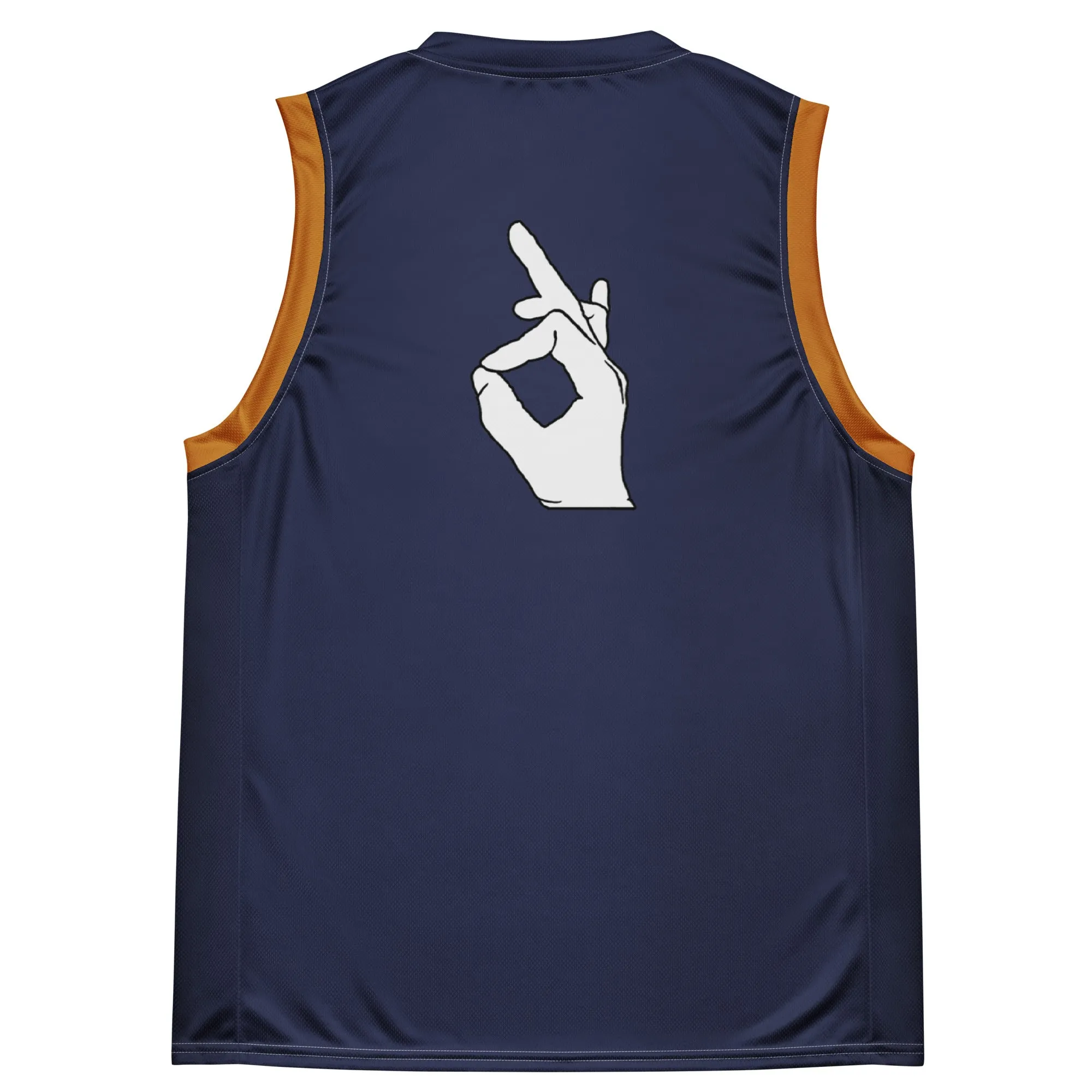 DTI Navy and Gold Recycled unisex basketball jersey