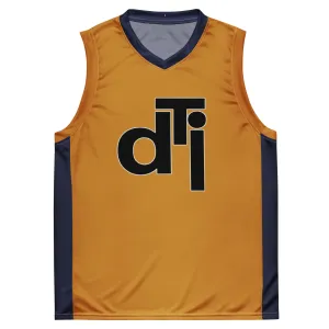 DTI Navy and Gold Recycled unisex basketball jersey