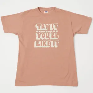 Dubbleworks 'Try It' Print Tee - Salmon Pink