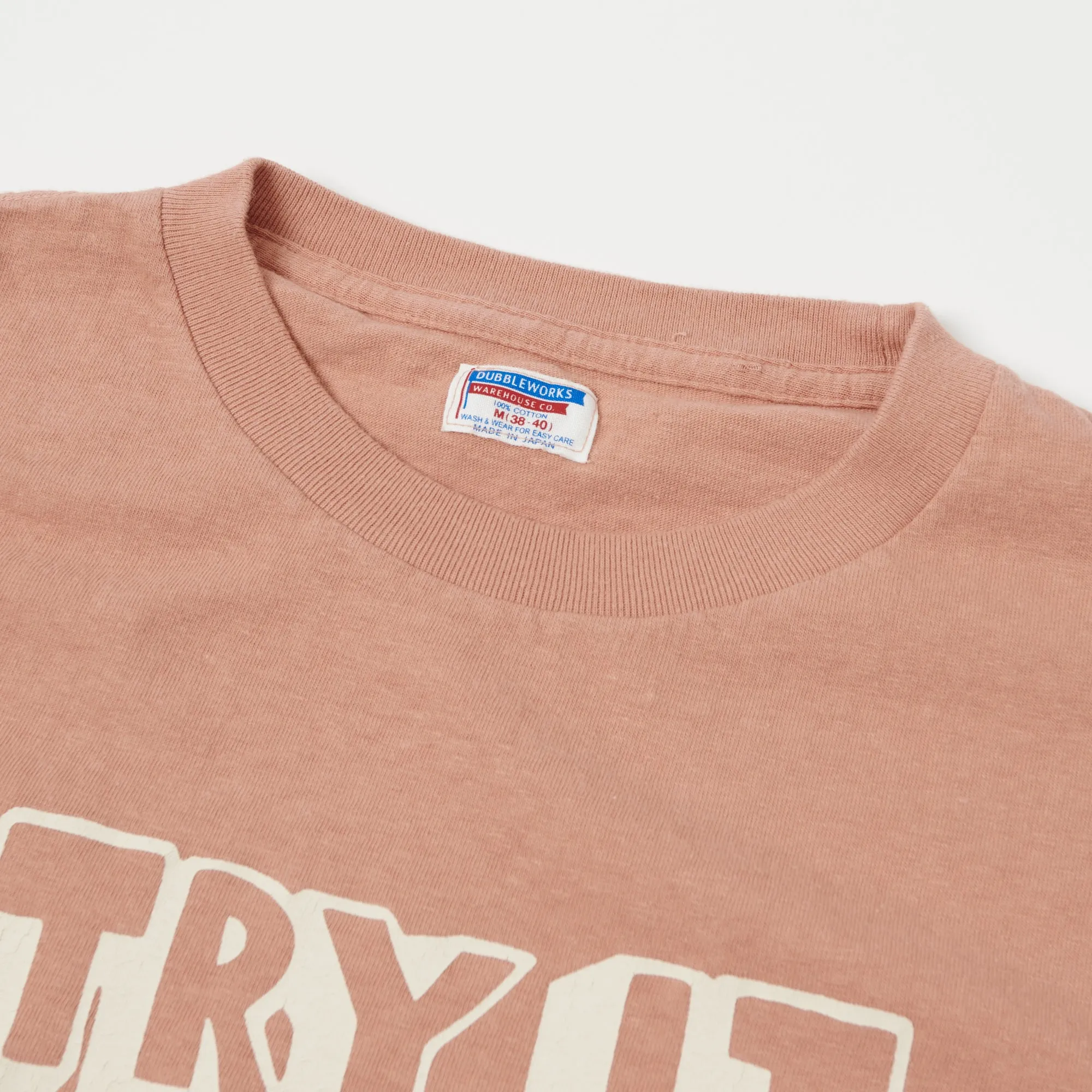 Dubbleworks 'Try It' Print Tee - Salmon Pink