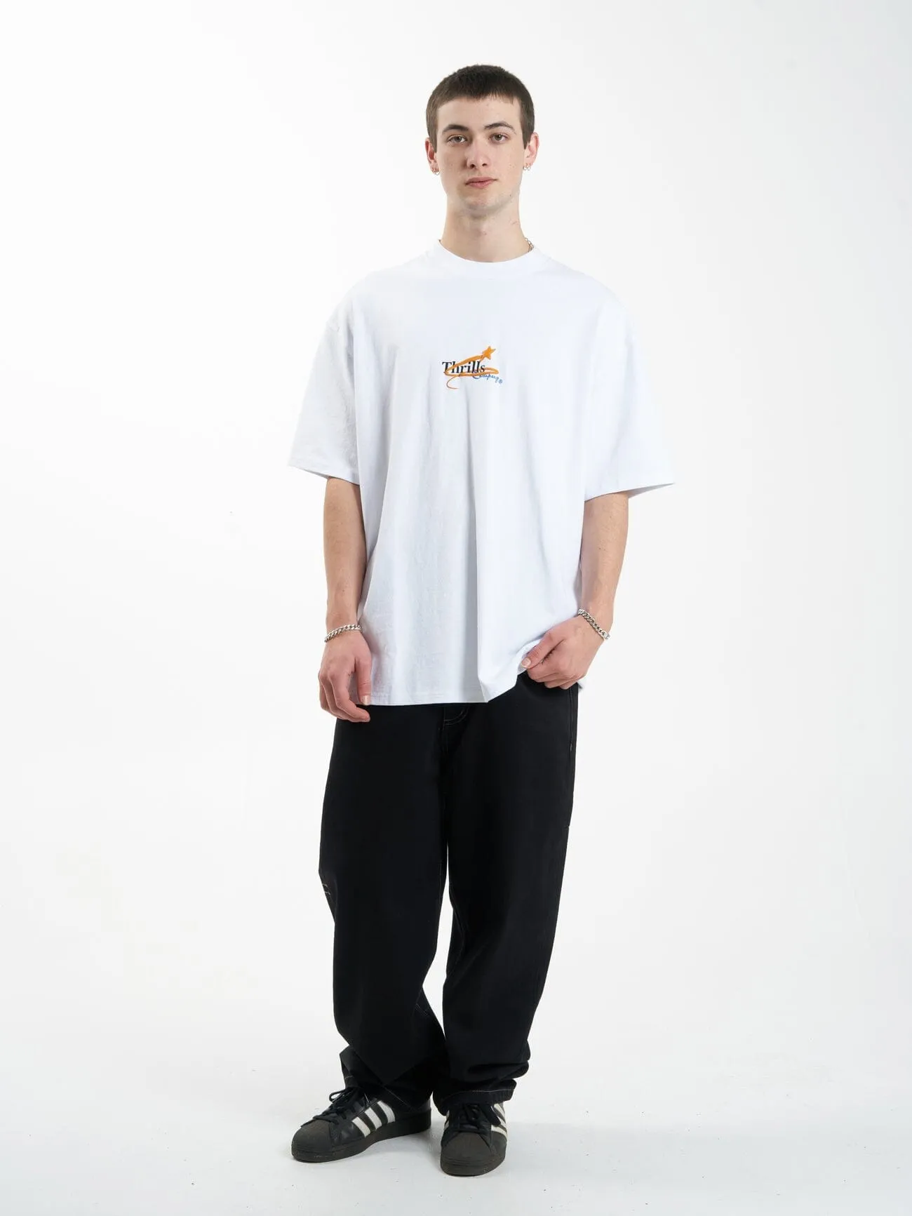 Earthdrone Box Fit Oversize Tee - White