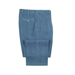 Exclusive Brooklyn double-pleated high-rise wide trousers in washed denim