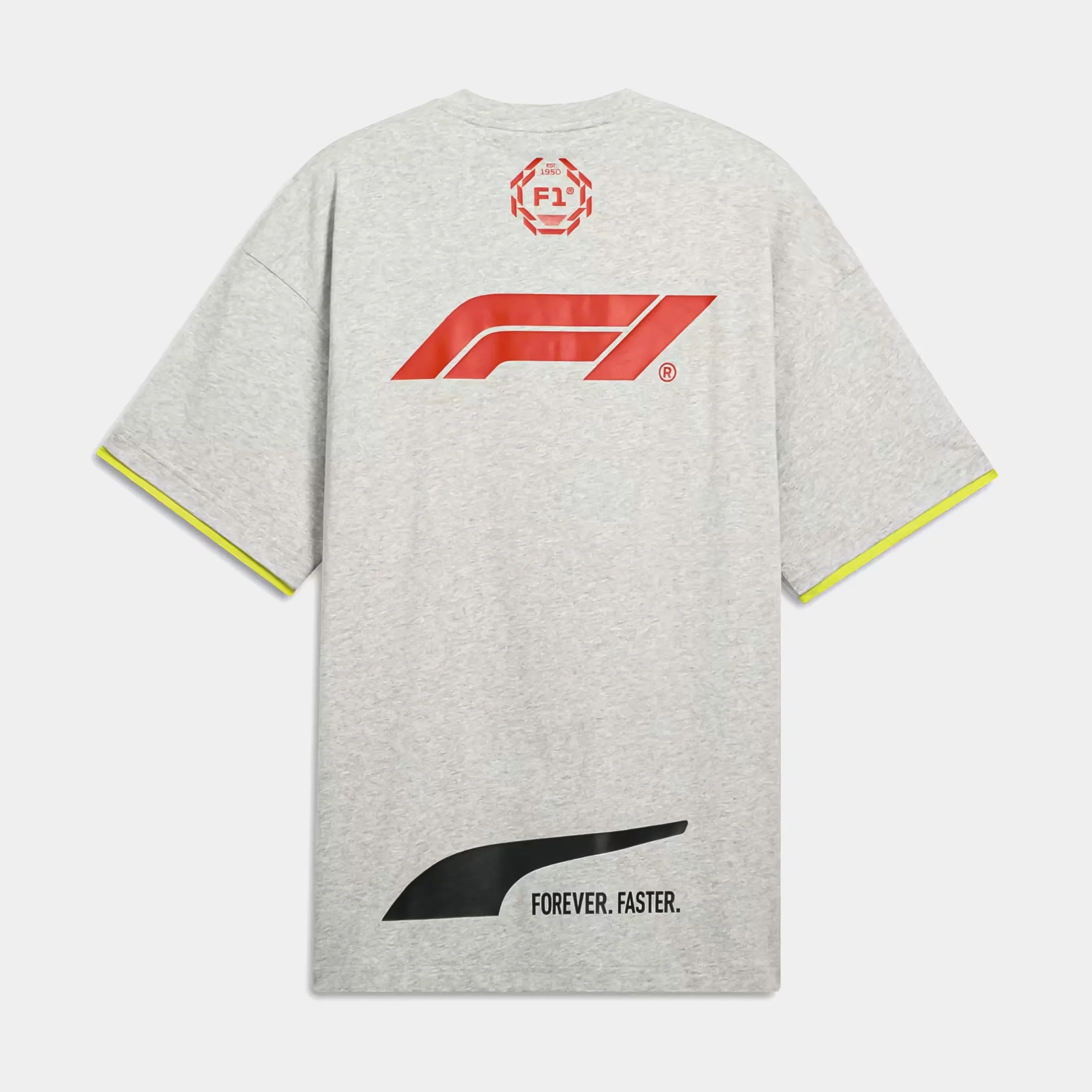 F1 Motorsport Racing Mens Short Sleeve Shirt (Grey/Red)