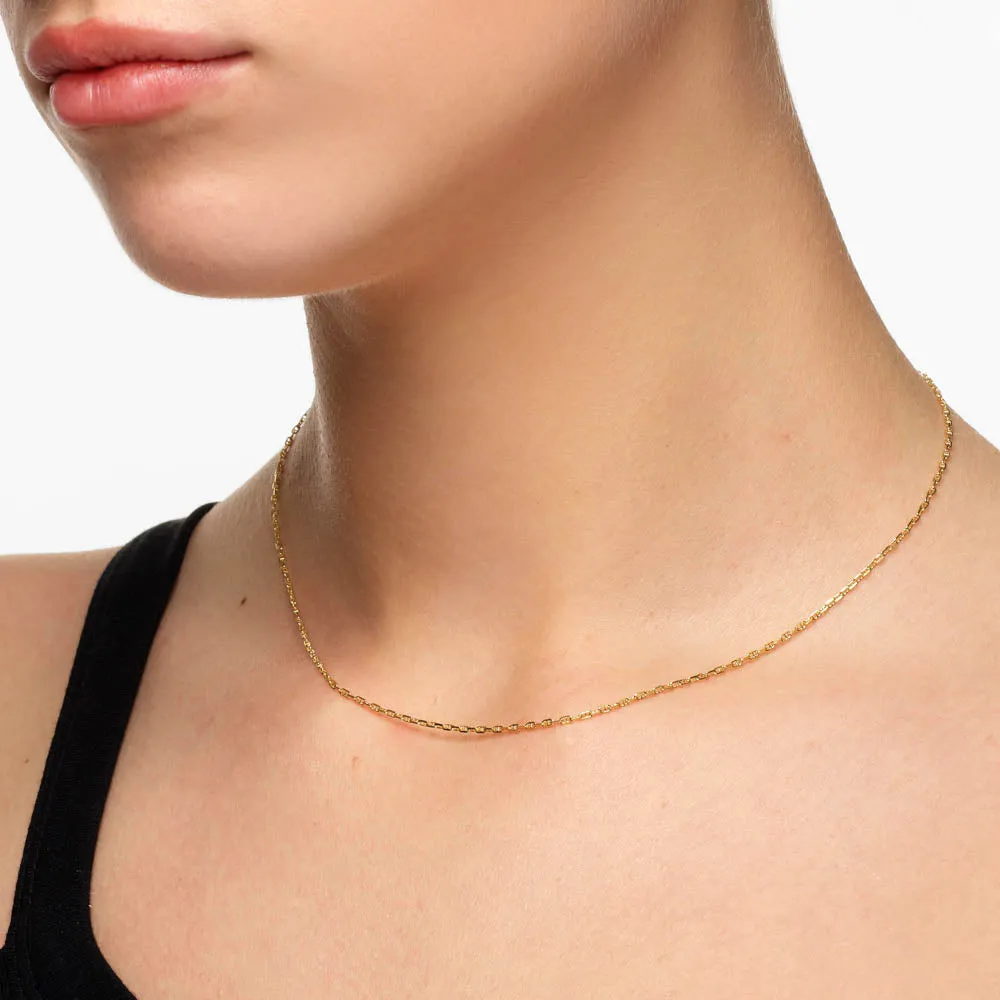 Fine Anchor Chain Necklace in Gold