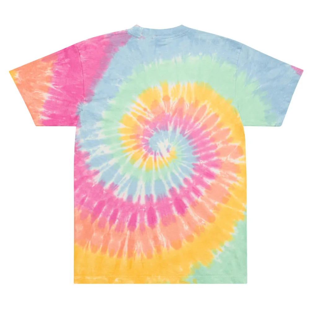 Golden Heart | oversized embroidered tie-dye t-shirt