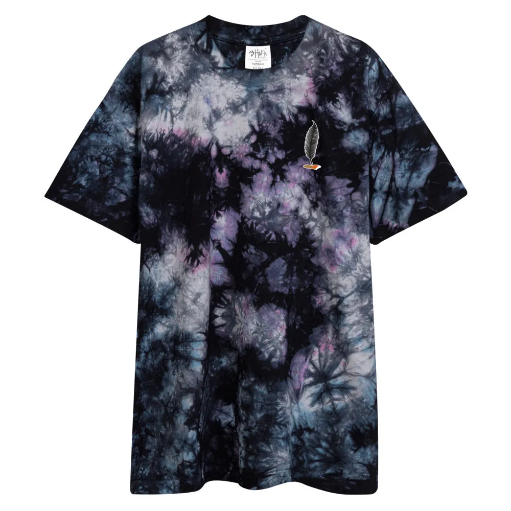 Golden Heart | oversized embroidered tie-dye t-shirt