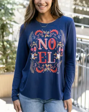 Grace & Lace Long Sleeve Crew Neck Graphic Tee - Noel