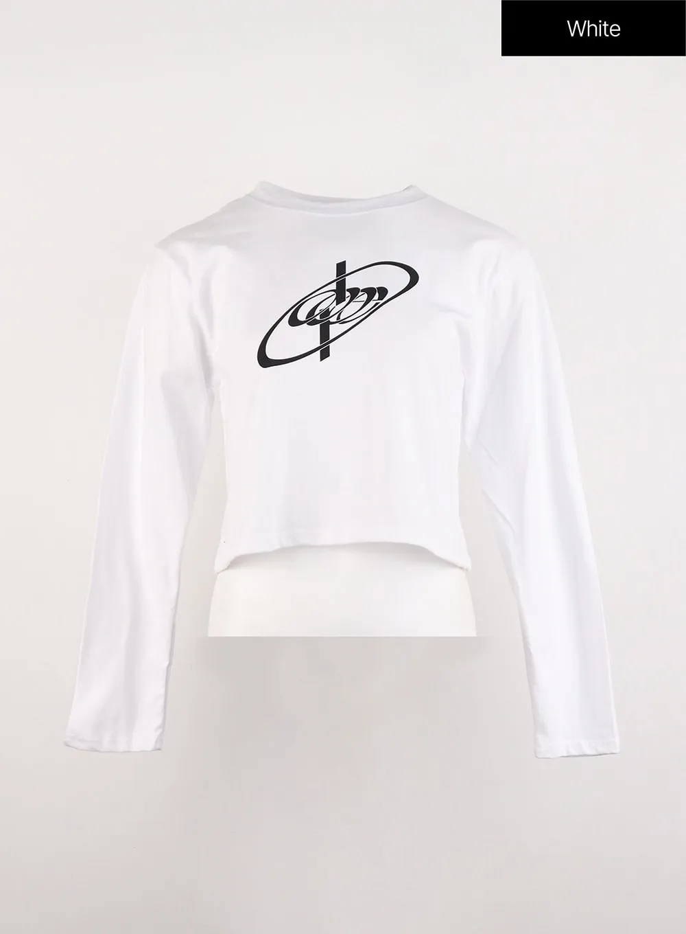 Graphic Long Sleeve Crop Tee ID306