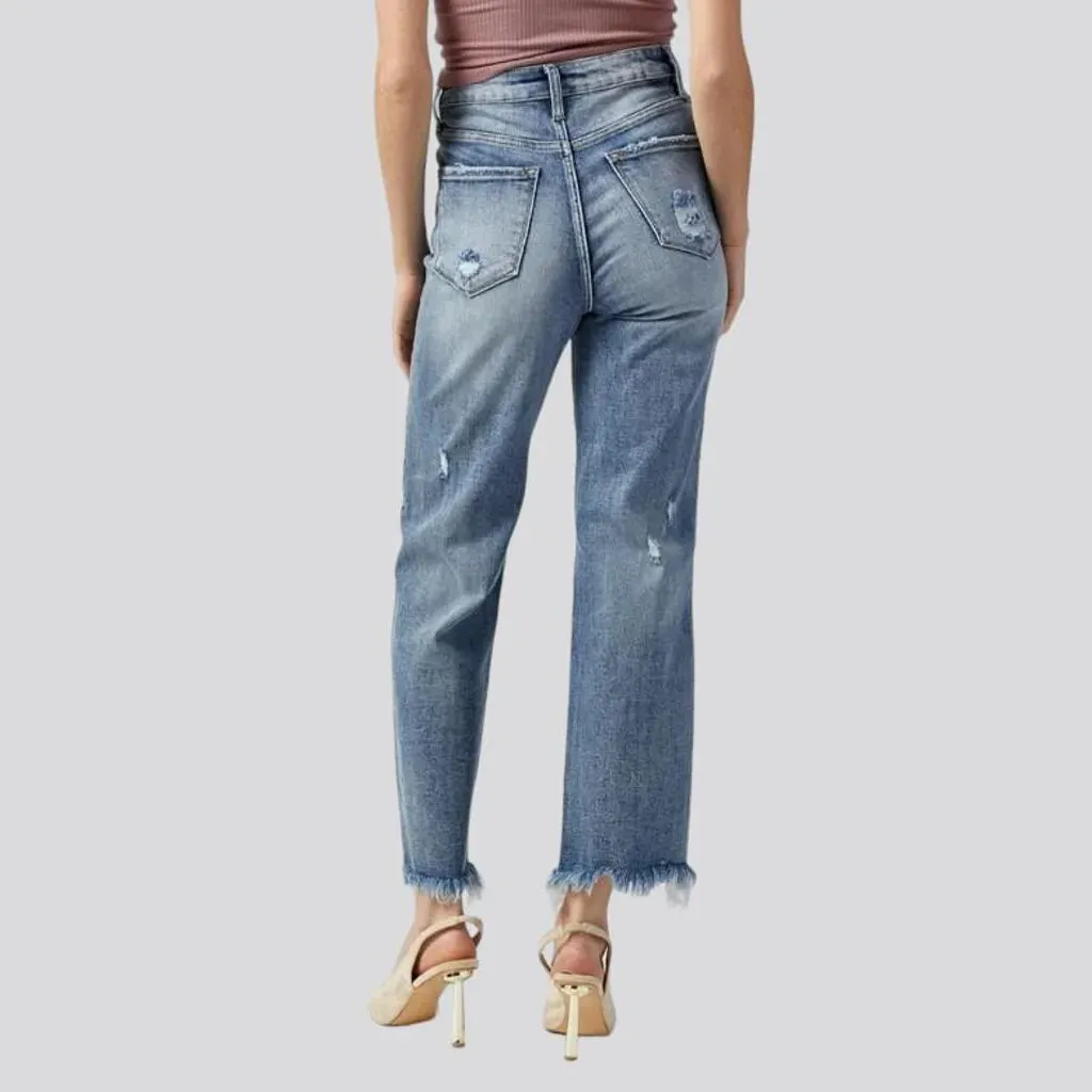 Grunge women's cutoff-bottoms jeans