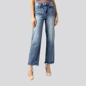 Grunge women's cutoff-bottoms jeans