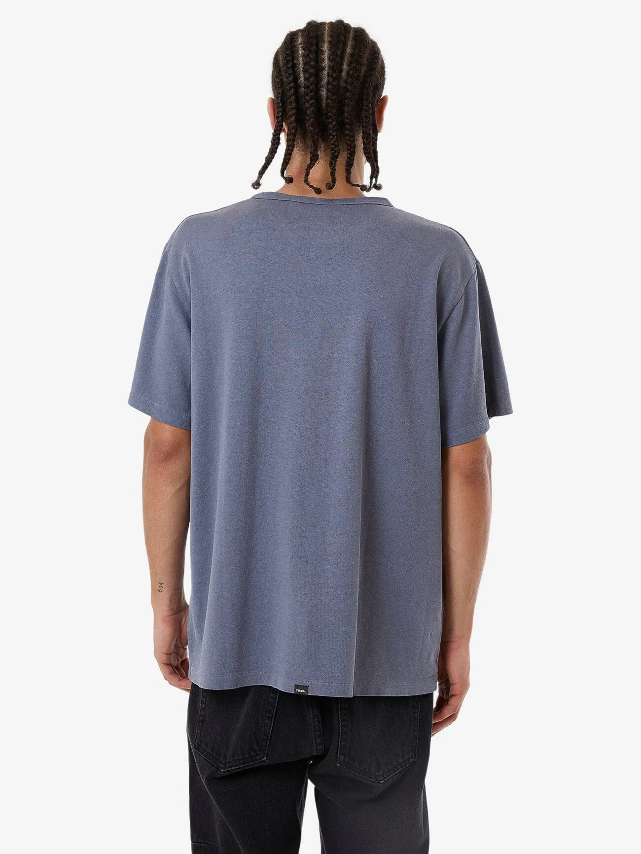 Hemp Thrills Embro Bind Merch Fit Tee - Folkstone Grey