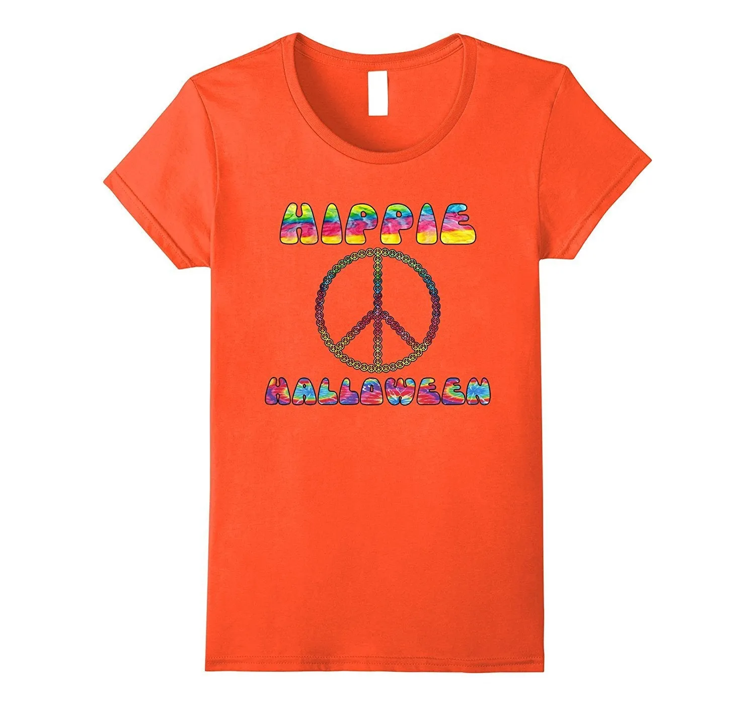 Hippie Halloween 1970s Tie Dye Peace Sign T-Shirt Costume