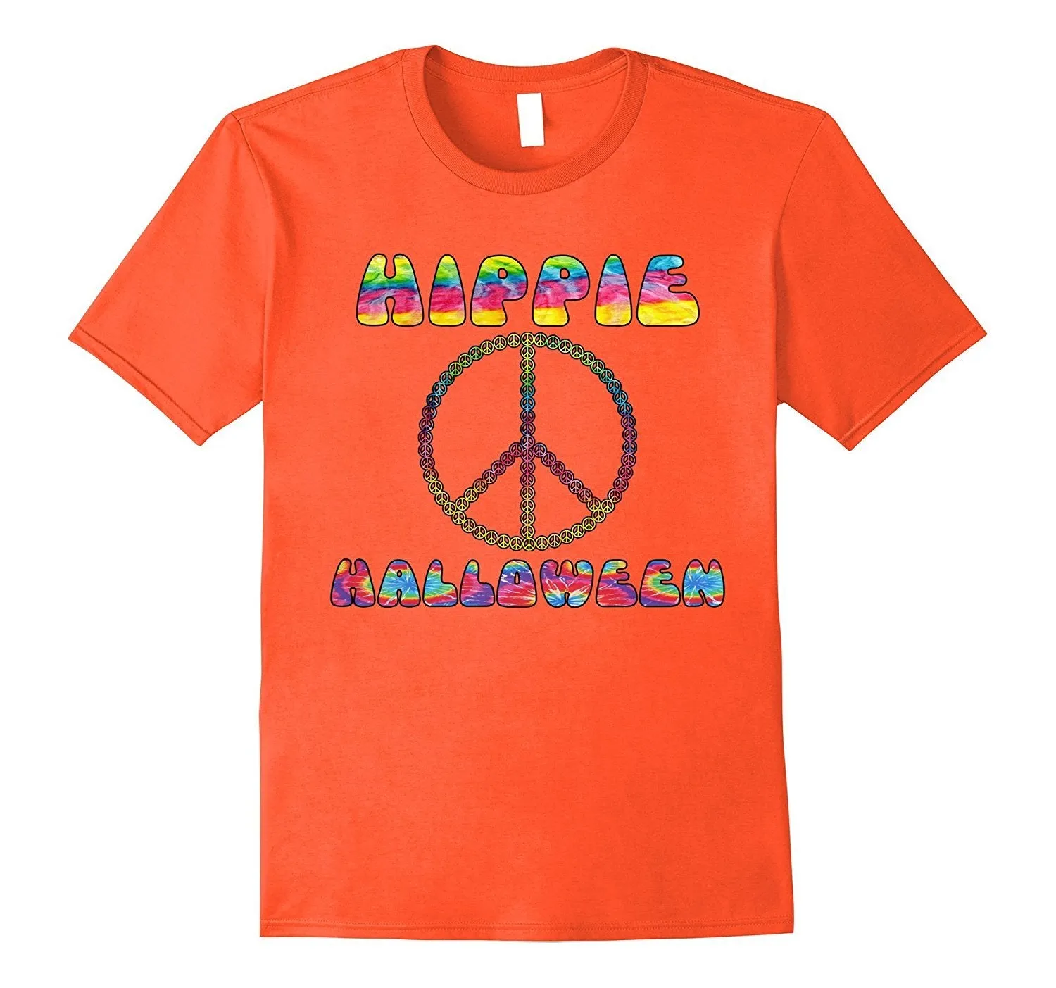 Hippie Halloween 1970s Tie Dye Peace Sign T-Shirt Costume