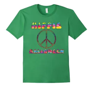 Hippie Halloween 1970s Tie Dye Peace Sign T-Shirt Costume