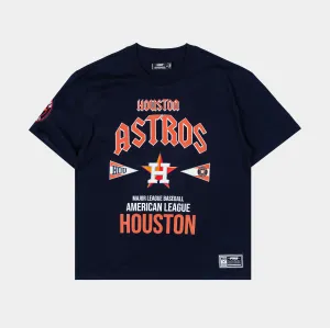 Houston Astros City Tour Drop Shoulder Mens Short Sleeve Shirt (Black)