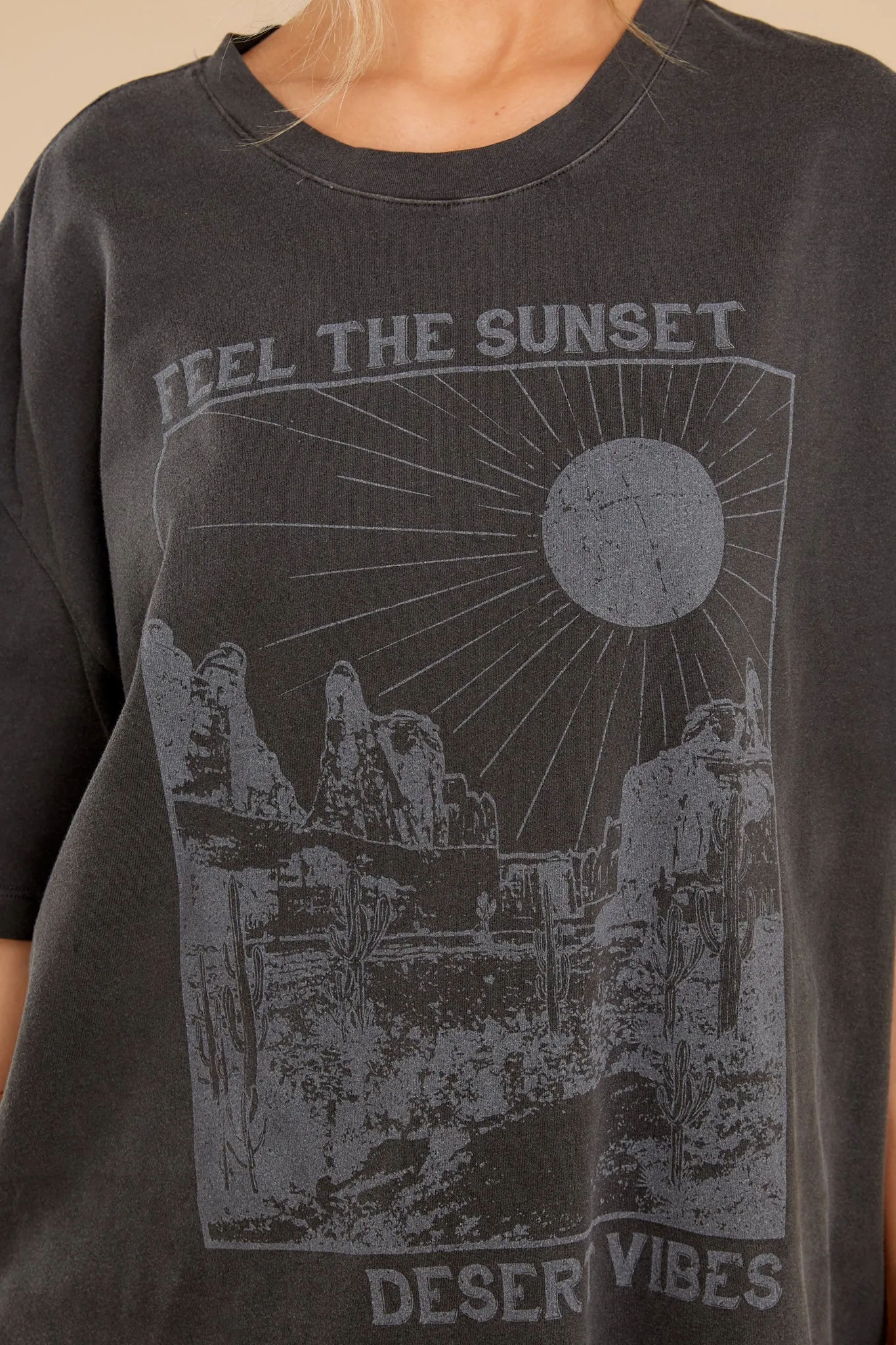 I Love Sunsets Grey Graphic Tee