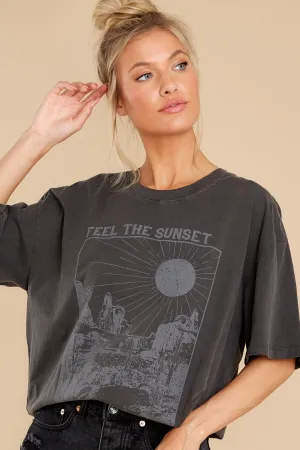 I Love Sunsets Grey Graphic Tee