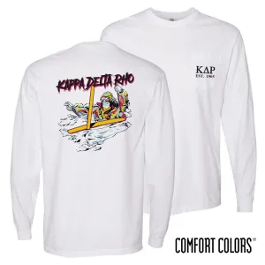 KDR Comfort Colors White Long Sleeve Ski-leton Tee