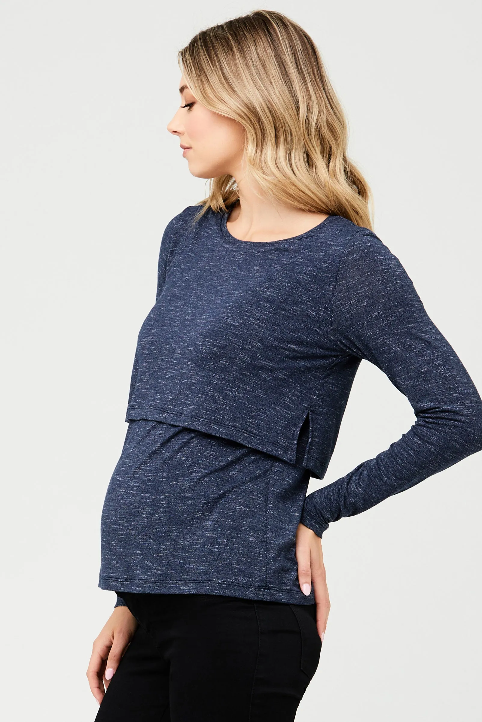 Leah Maternity Nursing Top Denim